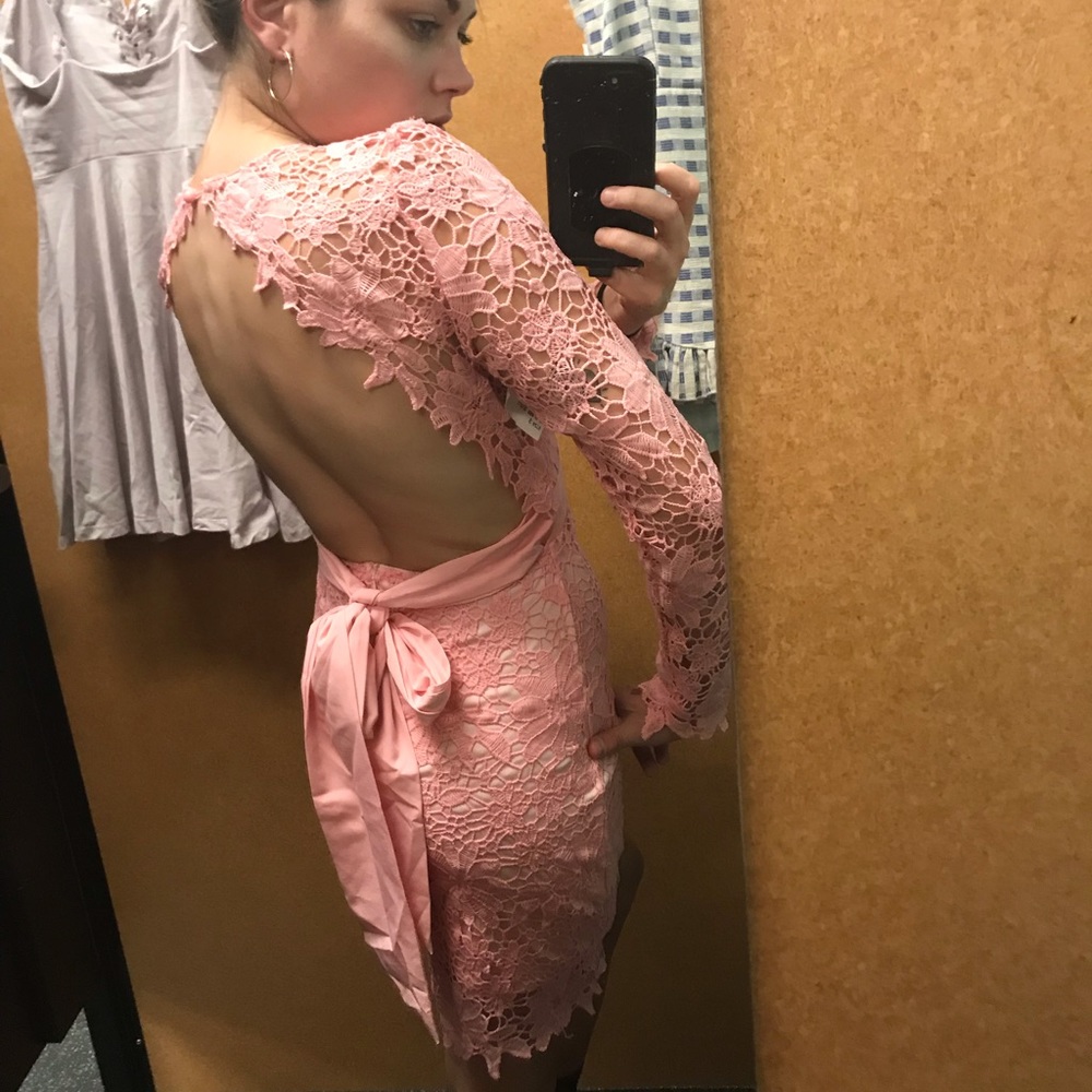 Beautiful vintage pink lace dress